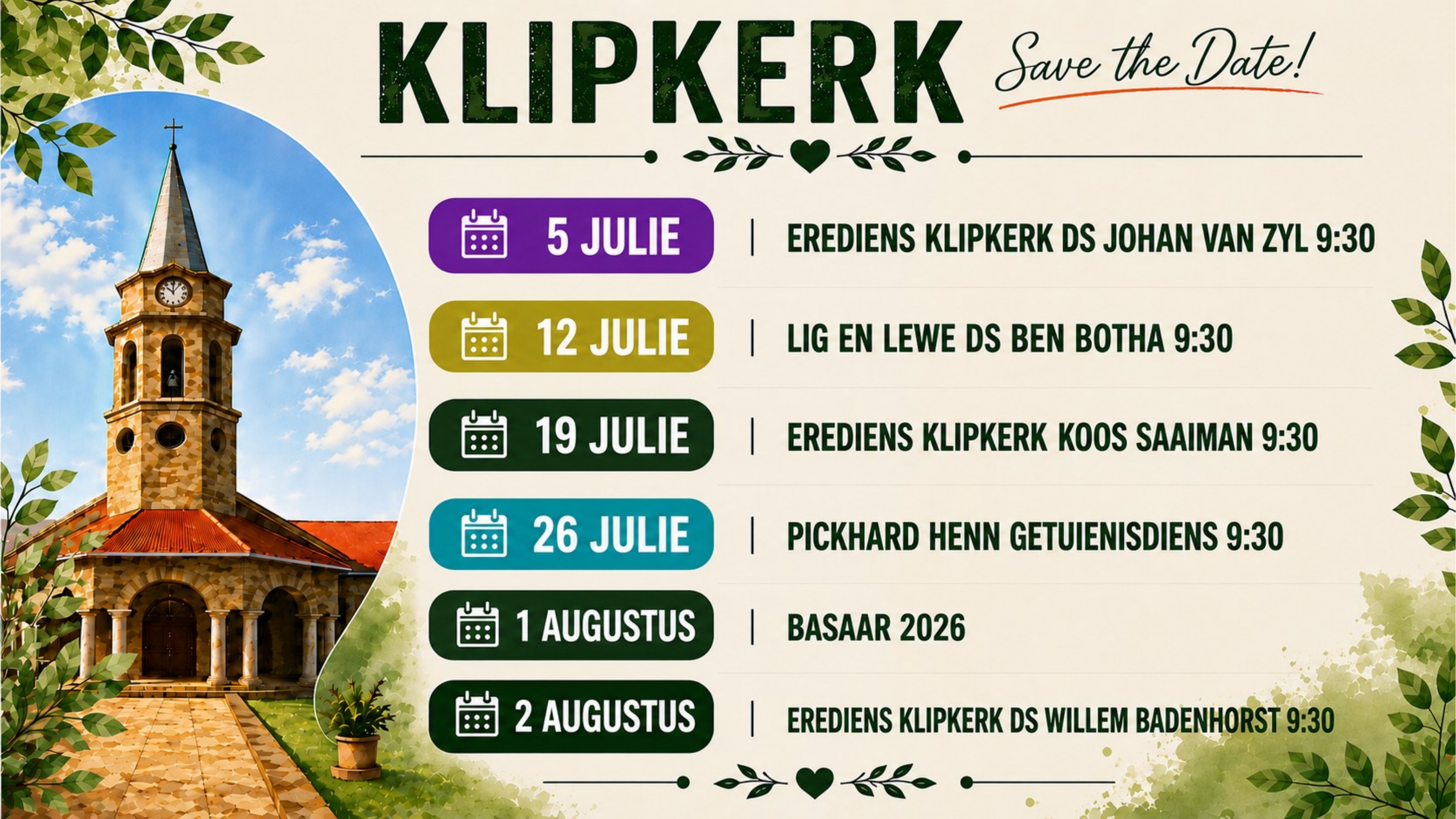 klipkerk gebeure